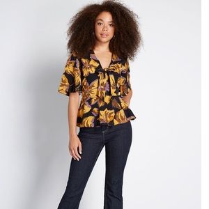 ModCloth Royal Monk Peplum Top